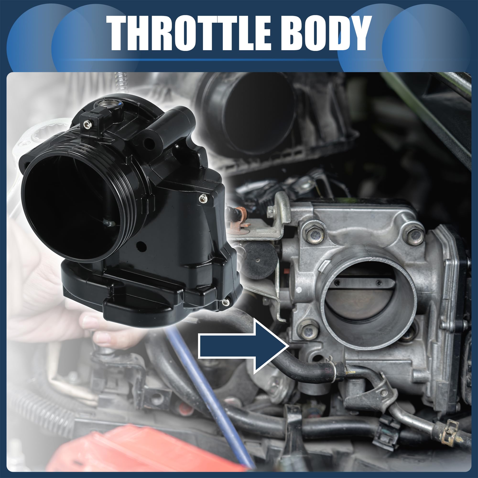 Motoforti Cuerpo de Aceleración, Actuador de Cuerpo de Aceleración de 62mm No.13-54-8-624-190 para Mini Cooper 1.6L L4 - Gasolina 2007-2015 Aleación de Aluminio Negro, 1 Set