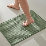 Bathroom Rugs Non Slip Washable, Super Absorbent Thin Bath Mat for Bathroom Small Quick Dry Low Pile Bathroom Rug, Sage Green 16"x24"