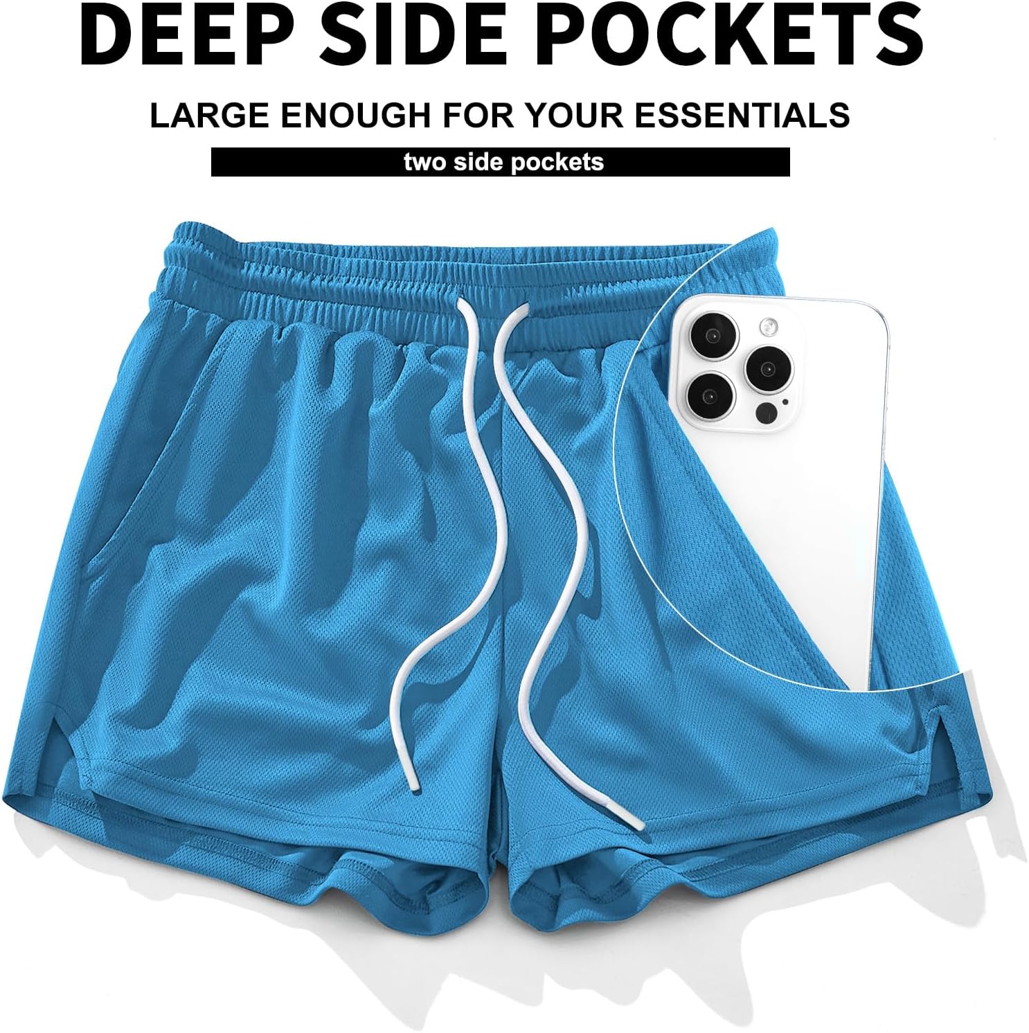 AIMPACT Mens Mesh Running Shorts 3 Inch Quick Dry Lightweight Gym Workout Athletic Shorts for Men with Pockets - Image 3