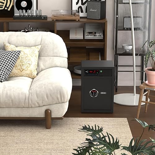 Miniatura 2 de Caja fuerte deslizante con pantalla LCD de temperatura, humedad, tiempo, seguridad para el hogar electrónica para dinero en efectivo valiosos,