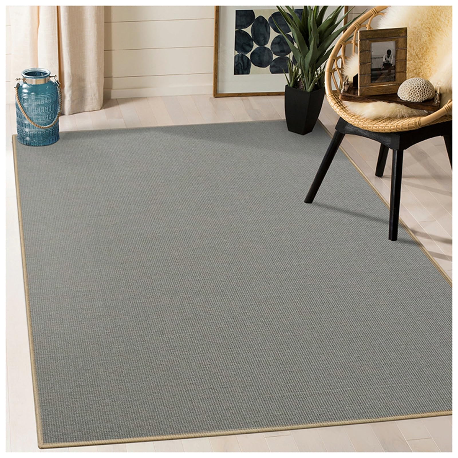 Tapis en sisal naturel pour couloir et salon résistant aux taches