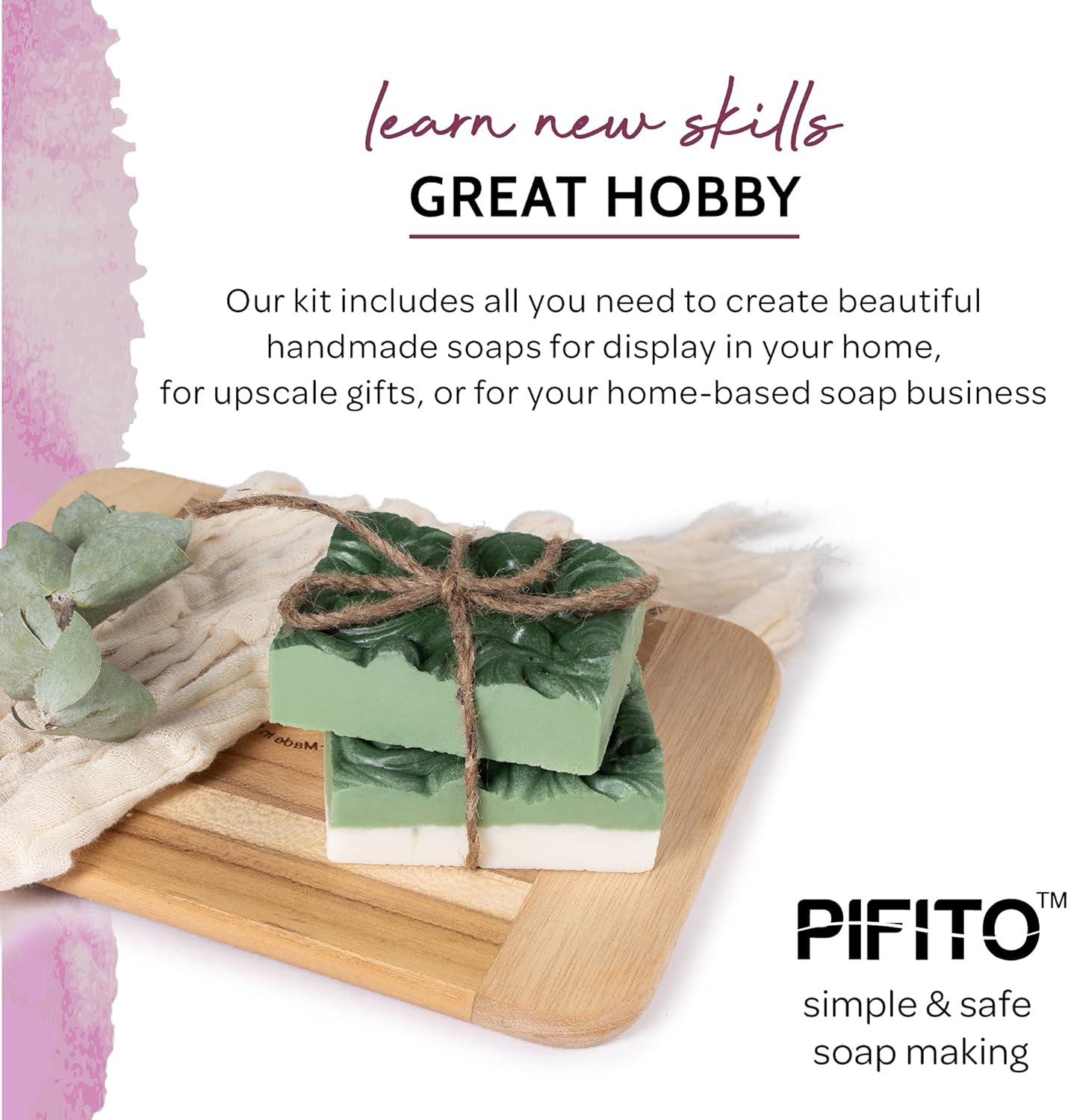 Pifito Soap Making Kit │ DIY Soap Making Supplies - 3 lbs Melt and Pour Soap Base (Goats Milk, Shea Butter, Clear), 10-Pack Mica Original Colorants Sampler, Mold and Instructions