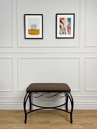 Miniatura 6 de Banco con estantes para zapatos 2016., Metal, Marrón mocha, rectangular