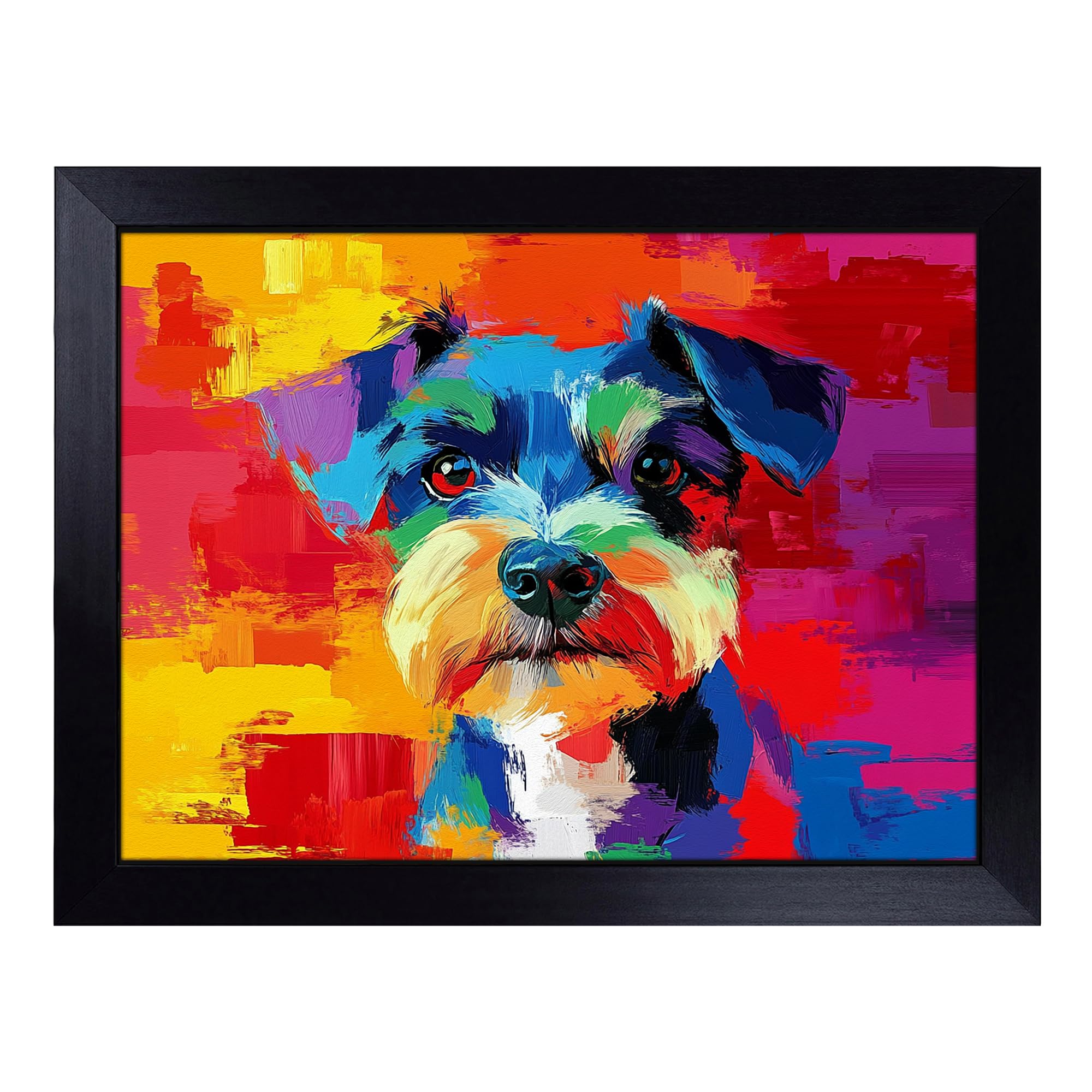 Schnauzer Artwork Dog | Lap Tray with Padded Cushion, Portable Surface with Bean Bag Base, Perfect Surface for Working, Crafting, TV Eating and Laptop Use