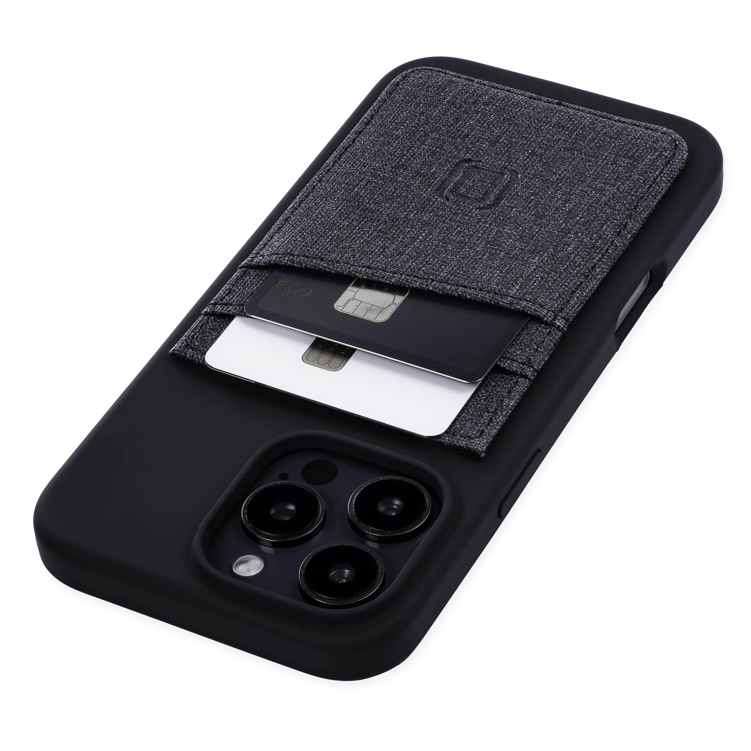 Dockem Custodia per iPhone 16 Pro Max con Guscio in Silicone, Piastra Metallica Integrata per Montaggio Magnetico e Portafoglio in Finta Pelle Cucito con 2 Slot per Carte (M2L, Nero)