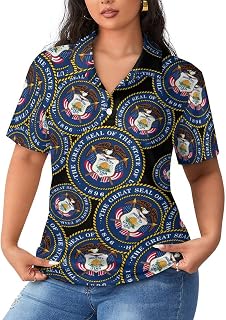 Utah State Logo Womens Polo Straight T-Shirt Short Sleeve Moisture Wicking Golf Shirts Tennis Top