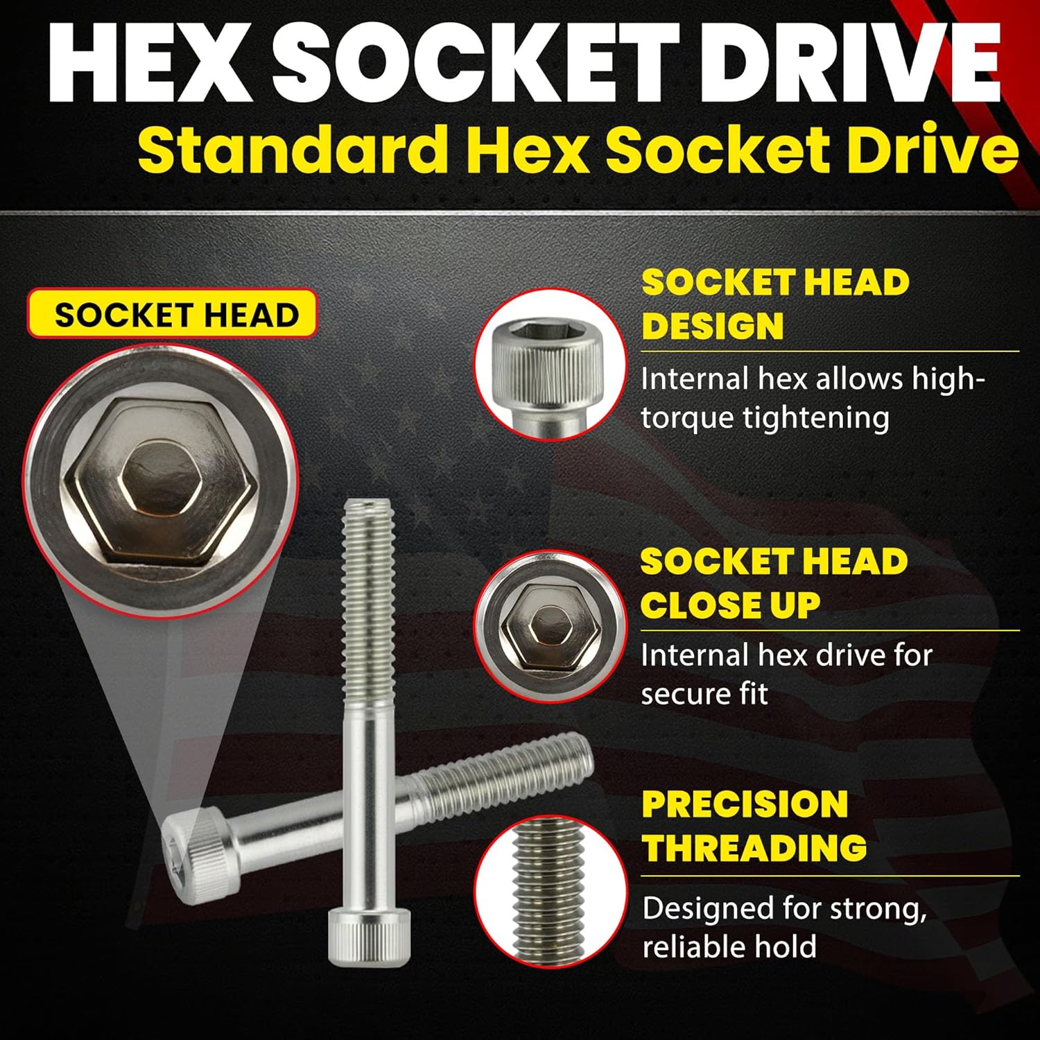 Chenango Supply 1/4-20 x 2-1/2 Stainless Steel Socket Head Cap Screws – 18-8 Stainless, Full Thread, Hex Drive 3/16, Coarse Thread Machine Screws, 25 Pieces (1/4-20 x 2-1/2")