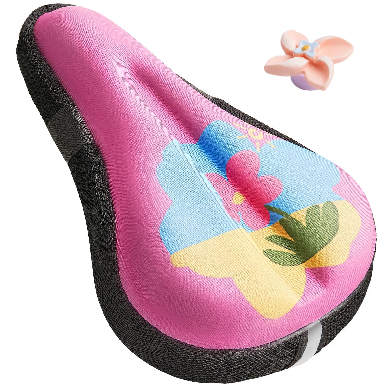 Kids Bike Seat Cushion for Girls, Gel Padded Bike Seat Cover for Child, Breathable & Extra Soft Gel Memory Foam, Pink Child Bicycle Saddle Cushion 9