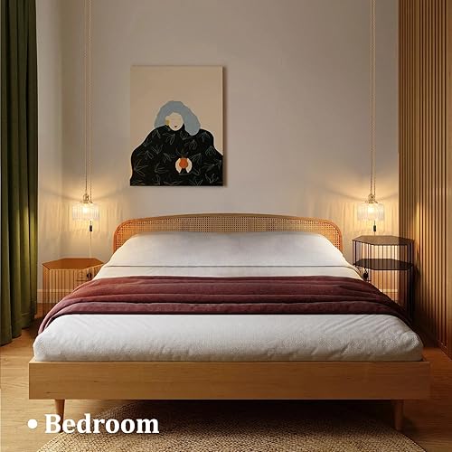 Miniatura 200 de Lámpara colgante con pantalla de cristal ámbar Scindapsus de cristal, lámpara colgante vintage de latón, luz colgante ajustable para cocina, isla