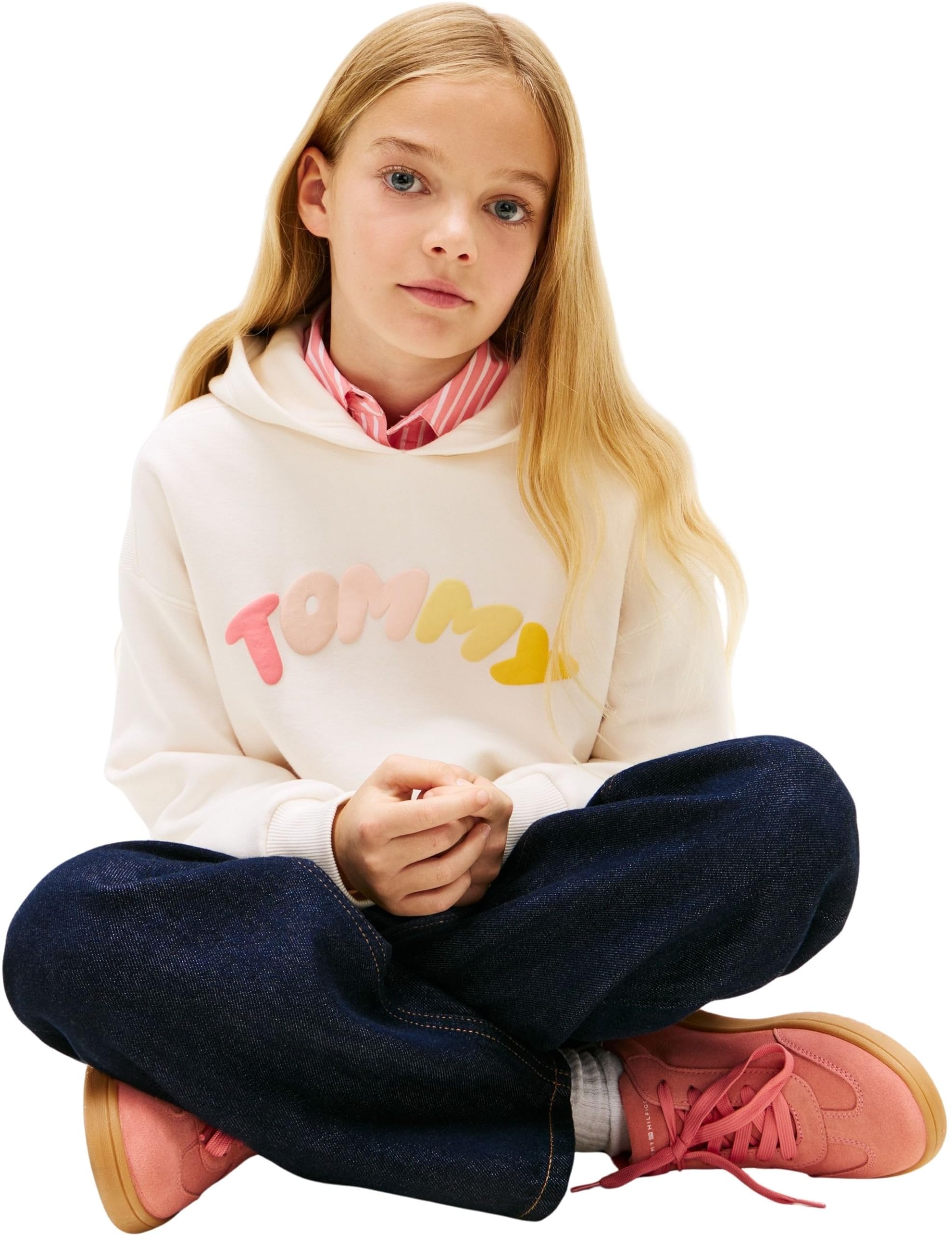 Tommy Hilfiger Tommy Puff Print Hoodie Kg0kg09241 Felpe Bambine e Ragazze (Pacco da 1)