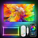 Daymeet TV LED Backlights, 16.4ft Dream Color LED Lights for 65-85 Inch TVs, Music Sync TV Backlight with App & Remote Control, USB LED Lights Behind TV for Gaming Room & Home Theater