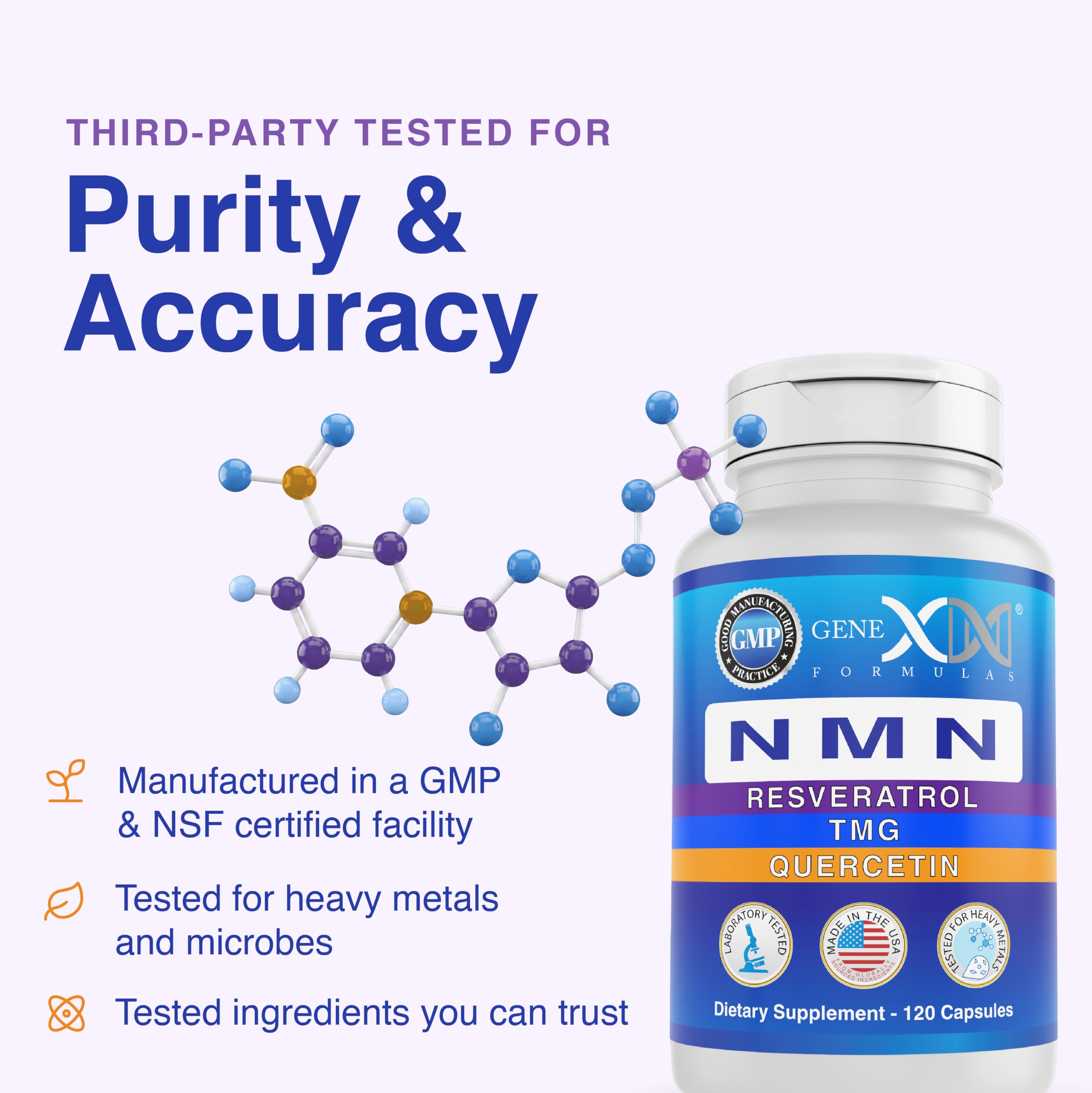 Genex Formulas NMN 1000mg 4-in-1 with TMG, Quercetin and Resveratrol — Amazon image 6