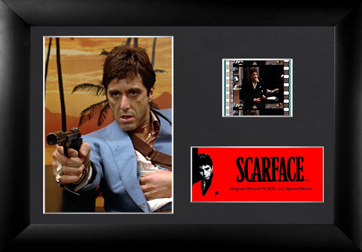 Scarface (Tony Montana Blue Suit and Palm Trees) Authentic 35mm FilmCells Special Edition Display USFC2833 USFC2833