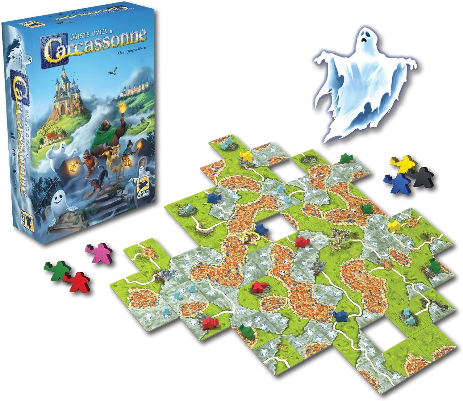 Mists Over Carcassonne - Juego de mesa | Juego de estrategia de construcción de territorios | Juego familiar cooperativo para niños y adultos | A partir de 8 años | 1-5 jugadores | Tiempo de juego