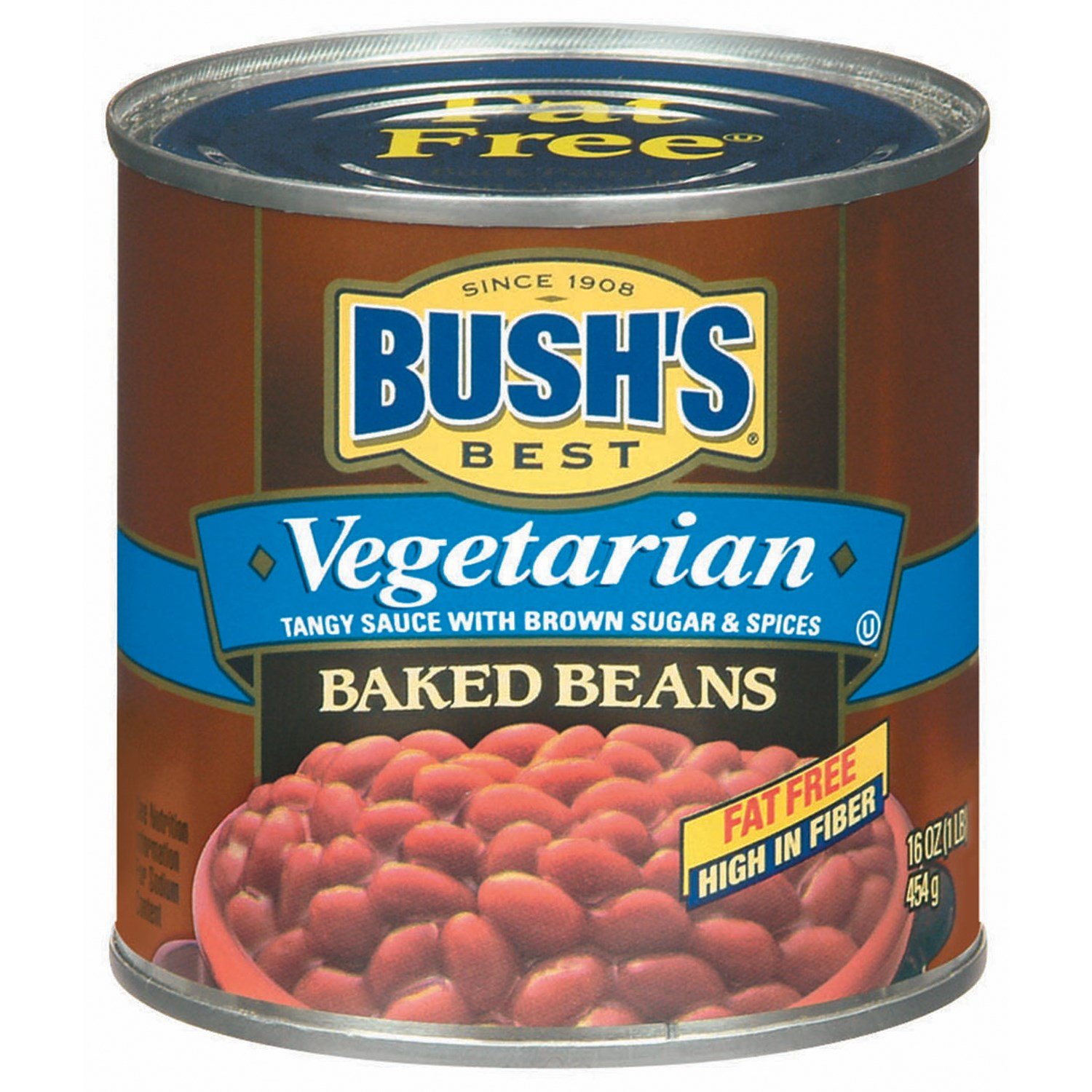 Bush's Best BEST Baked Beans Vegetarian, 16 Ounce Can (Pack of 12), with Protein and Fiber, Low