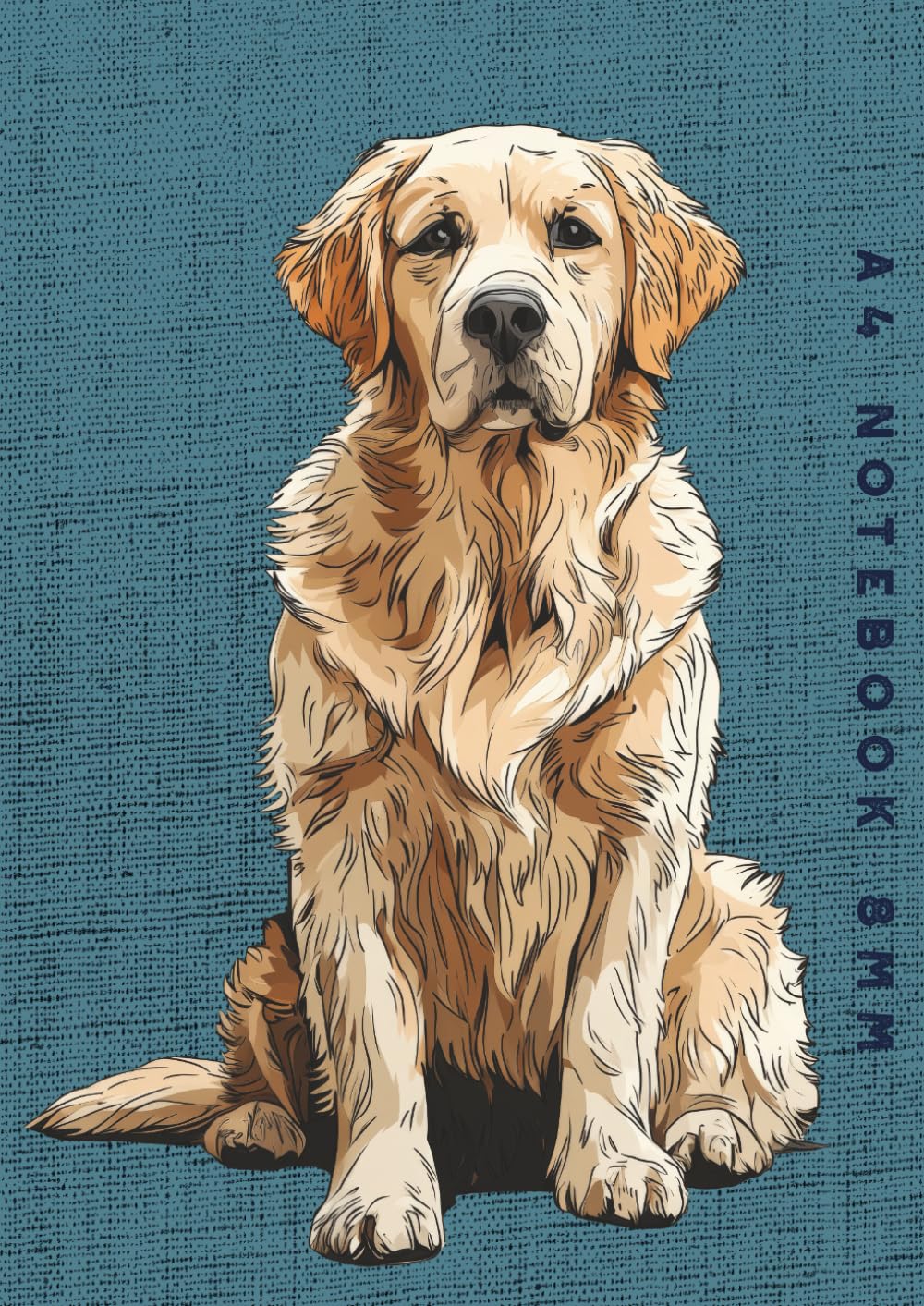 A4 Notebook 8mm: Golden Retriever Dog Lined Exercise Book