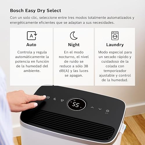 Bosch Dry 4000 Dehumidifier - Easy, Efficient, Quiet, Perfect for Home and Bedroom - Quick Drying of Laundry - 4