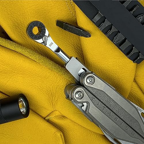 Miniatura 3 de 711L Llave de trinquete EDC de extremo plano, versión de agujero con 4 piezas codificadas por colores, juego de brocas hexagonales de 14 pulgadas