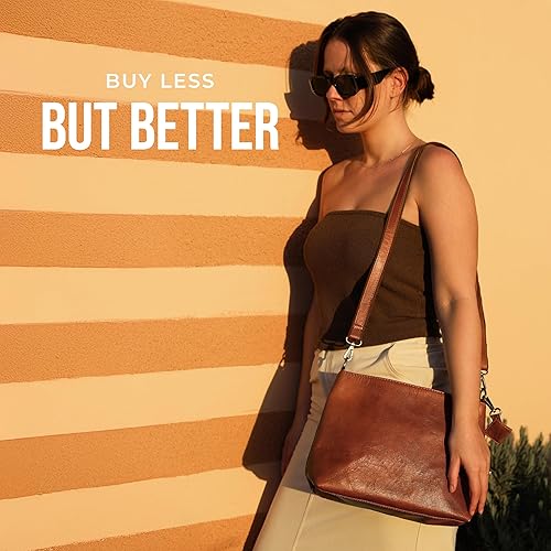 Miniatura 9 de BERLINER BAGS Vintage Genuine Leather Shoulder Bag Marbella M, Crossbody Purse for Women, Satchel Bag