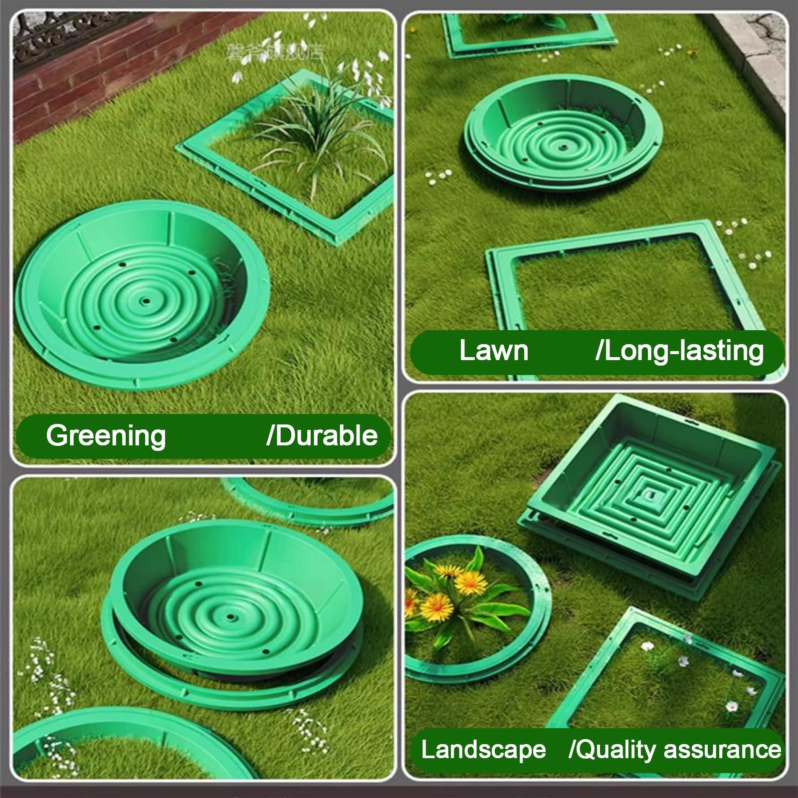 Prolunghe e coperchi per Fosse settiche Integrate - Coperchio Rotondo per pozzetto di ispezione per Prato, Ornamento da Giardino Rimovibile, Coperchio di ispezione Stampato in Un u