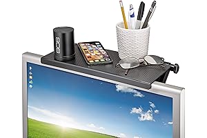 TV Screen Top Storage Shelf for Mountable Monitors and Media Device Organization