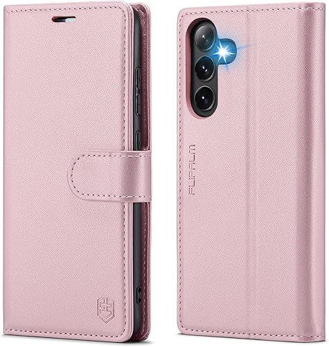 Miniatura 10 de Funda con cartera para Samsung Galaxy S25 FE, soporte para tarjeta de crédito con bloqueo RFID, cubierta protectora a prueba de golpes con patas de