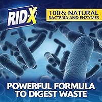 Vista 3 de Rid-X Polvo de tratamiento de tanque séptico, suministro de 3 meses, enzimas de doble acción y bacterias para descomponer los residuos y prevenir