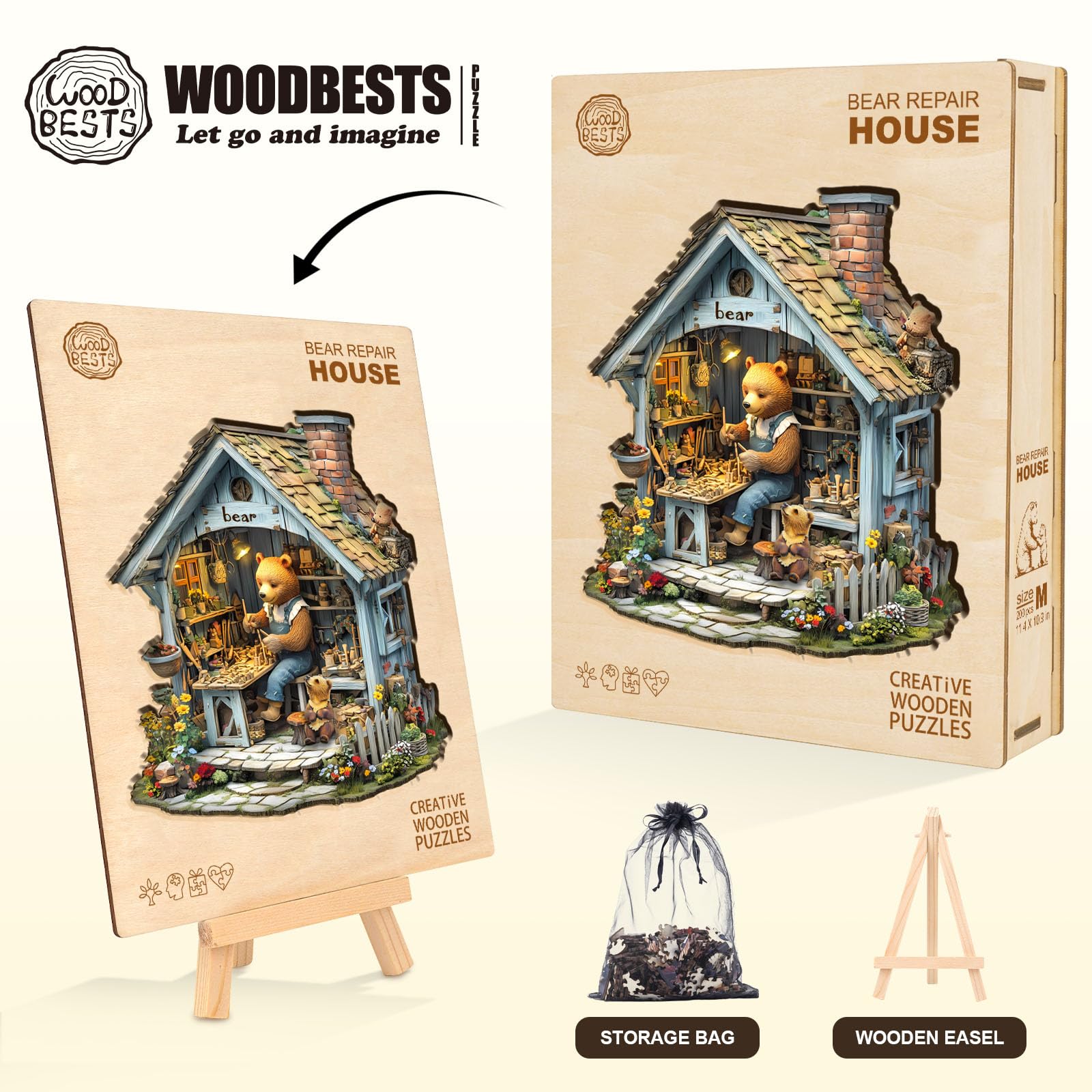 WOODBESTS Holzpuzzle Botanischer Garten - 270 Teile Unregelmäßiges Puzzle
