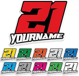 Personalized Custom Racing Sticker Personalized Number with Name Car Sticker Race You Pick Your Number Name Sizes & Colors Stickers Waterproof Hard Hat Sticker Birthday Party Stickers Kids Cute