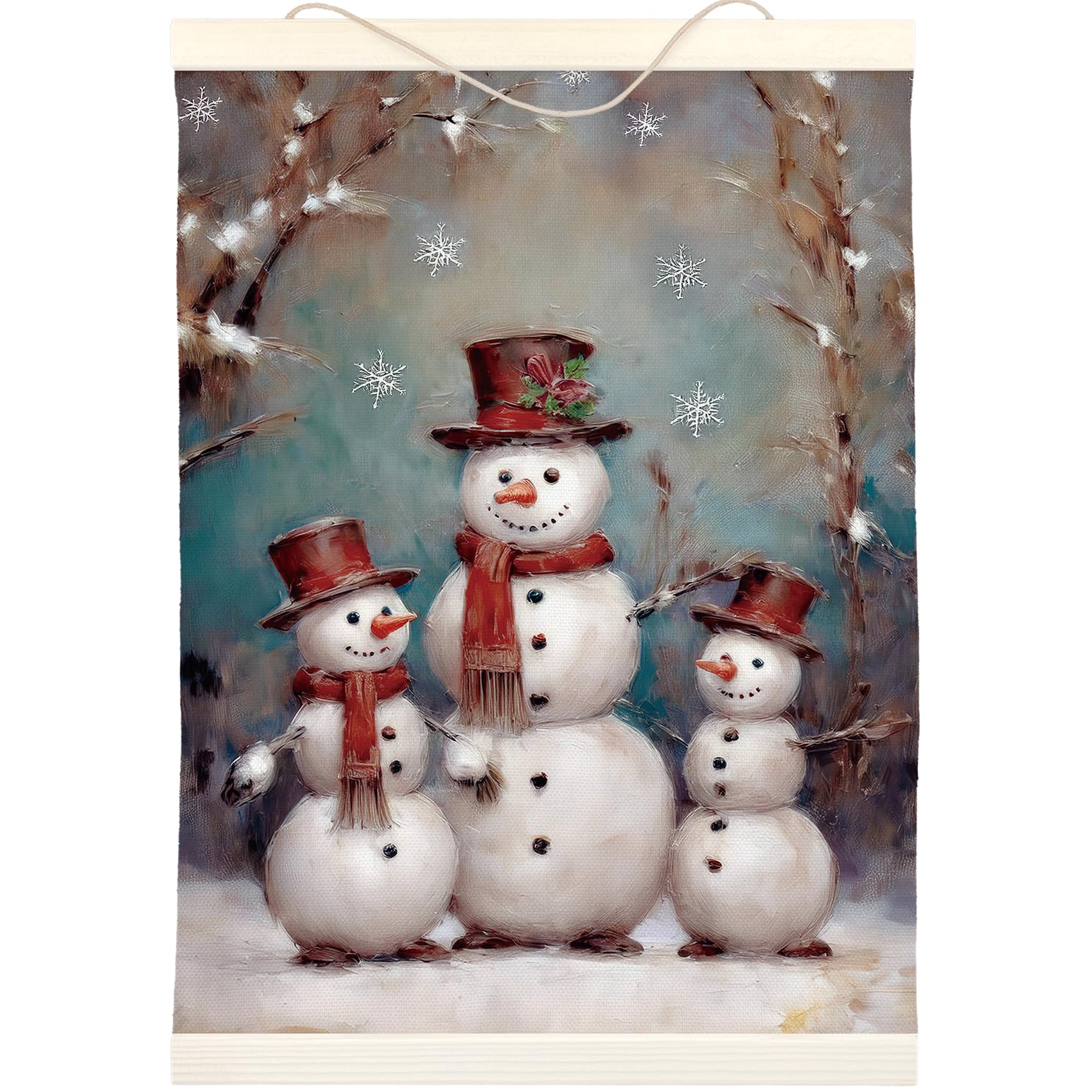 LKETW Christmas Snowman Poster Hanger Frame, 12x16 inch, Wall Art, Winter Snowy Theme Posters for Home Decor