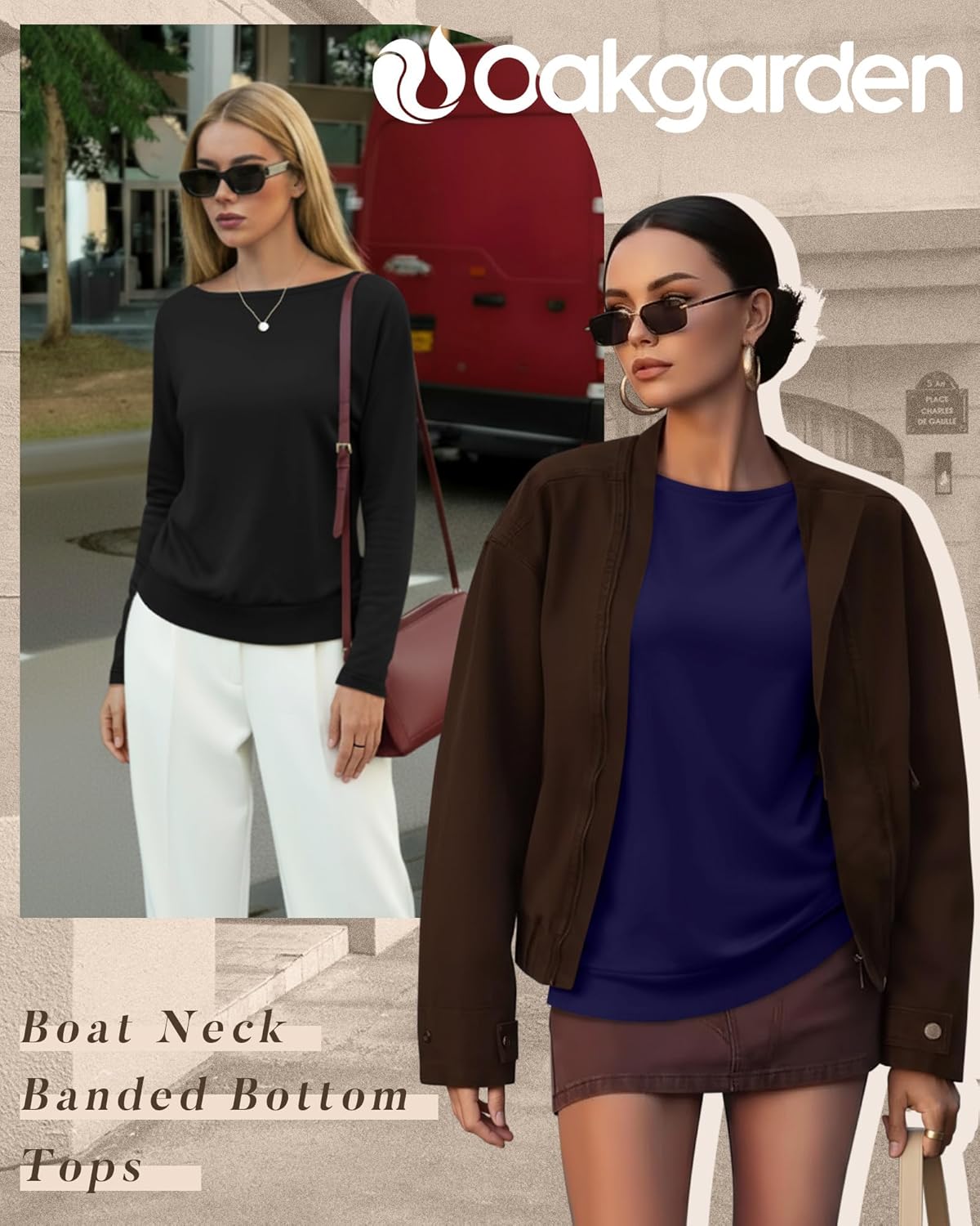 3 Pack Women's Boat Neck Shirts Long Sleeve Banded Bottom Tunic Tops Loose Fit Fall Casual Basic Layering Tees - Image 4
