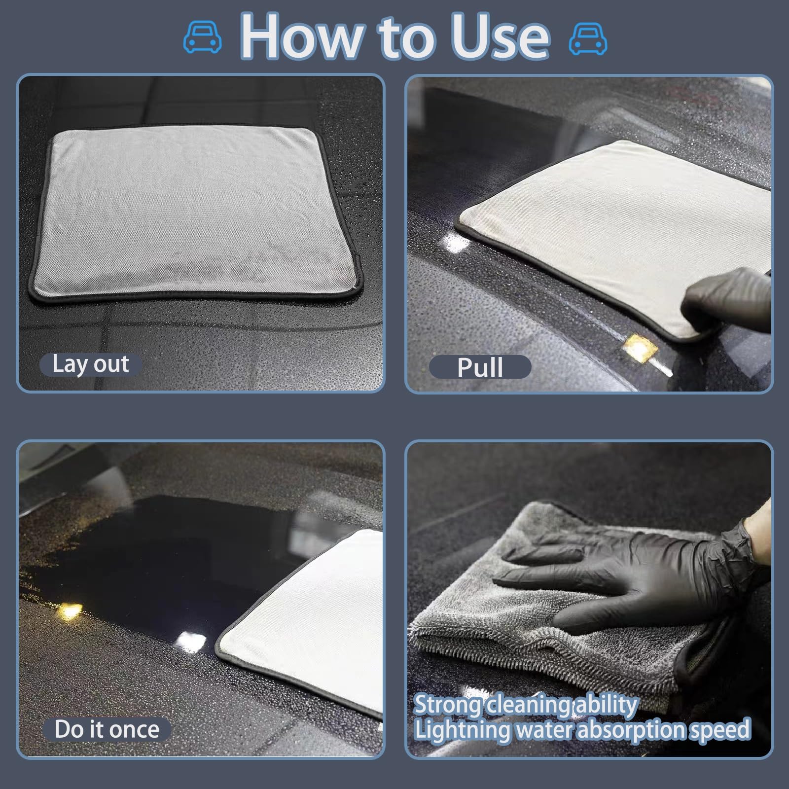 Thickened Microfiber Cleaning Cloth Set of 2 Car Washing Towels Scratch-Free for Suvs Rvs Trucks Boats TV Glasses — view 8