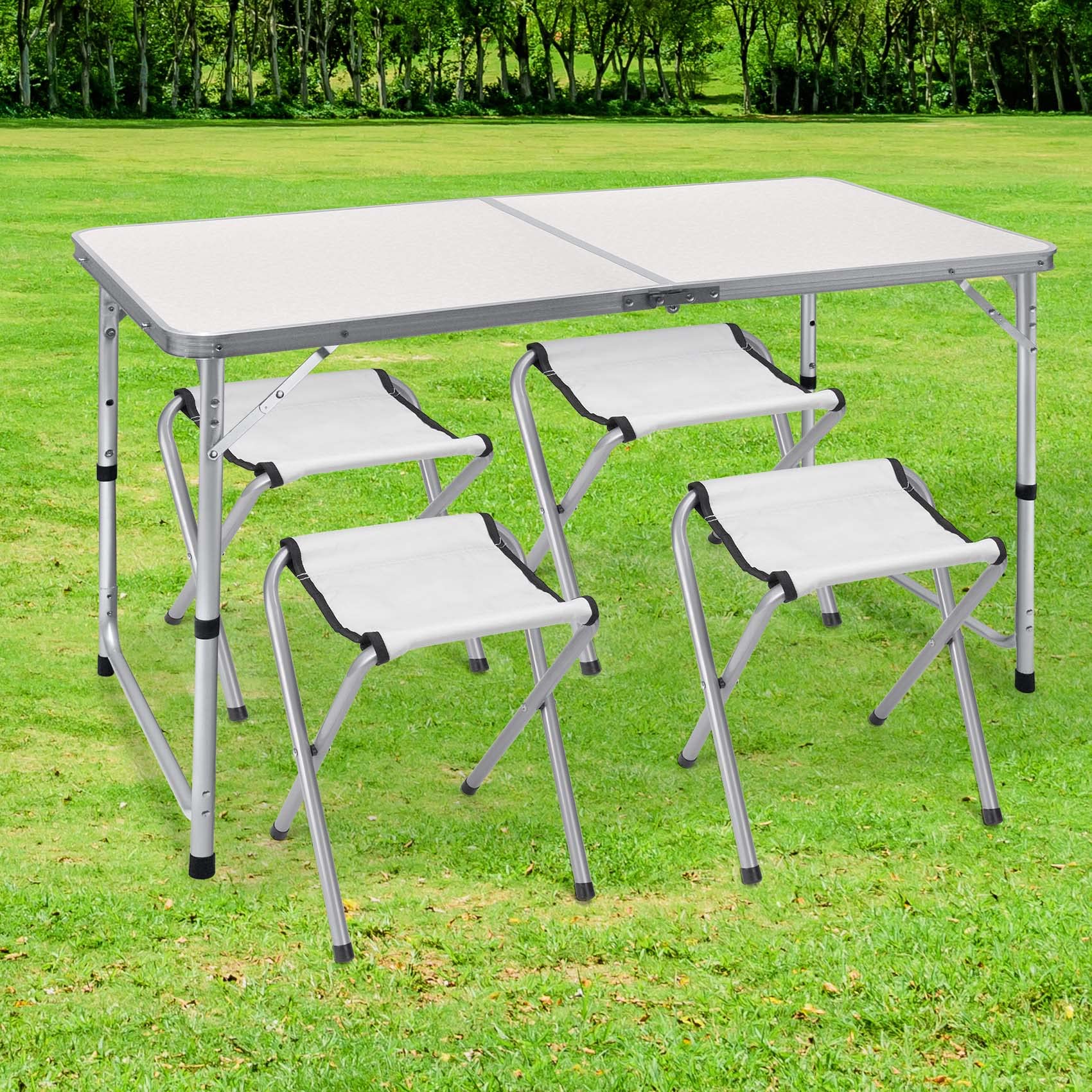 Buy Slendor 4 FT Folding Camping Table 3 Adjustable Height Aluminum