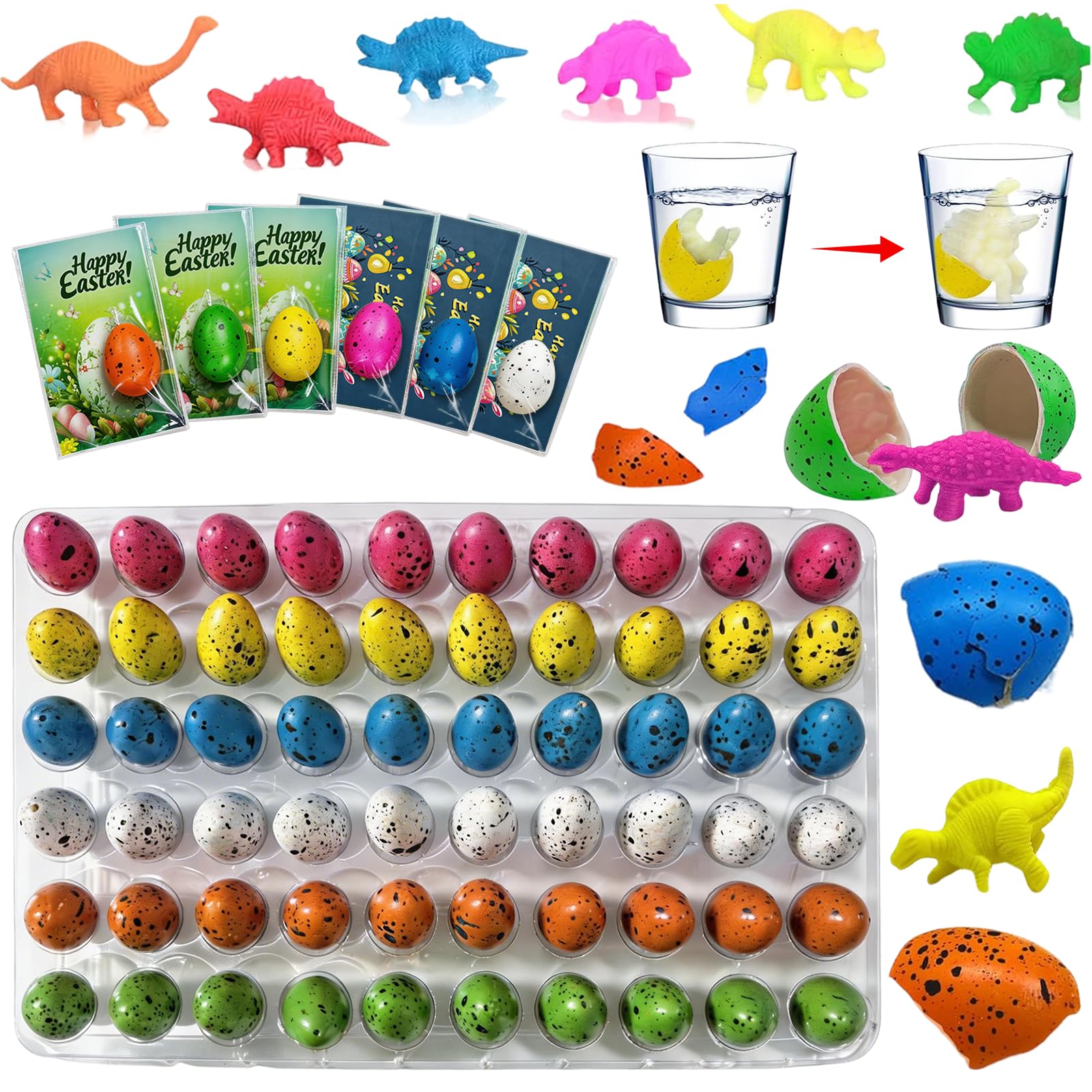 Wsndyjia 60PCS Collectible Dinosaur Eggs, Exquisite Prehistoric Creature Hatching Figurines Set, Miniature Paleontology Model Kit for Adult Hobbyists, Display Specimens for Home Decor Office Desk