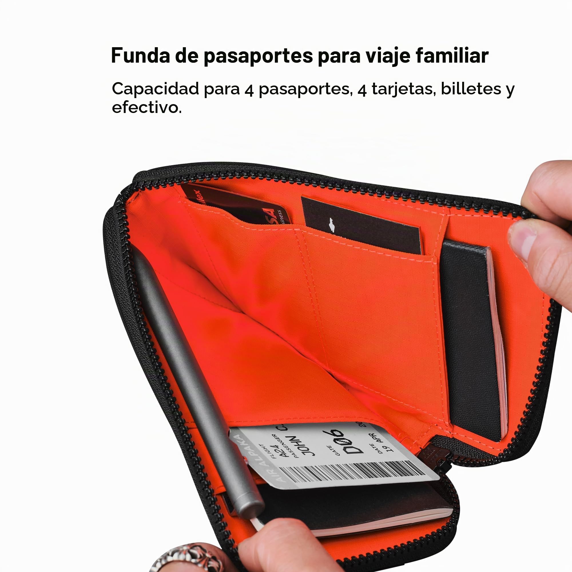 ALPAKA Zip Travel Wallet - Portapasaportes RFID y Portatarjetas, Cartera de Viaje Compacta para Pasaporte y Tarjetas