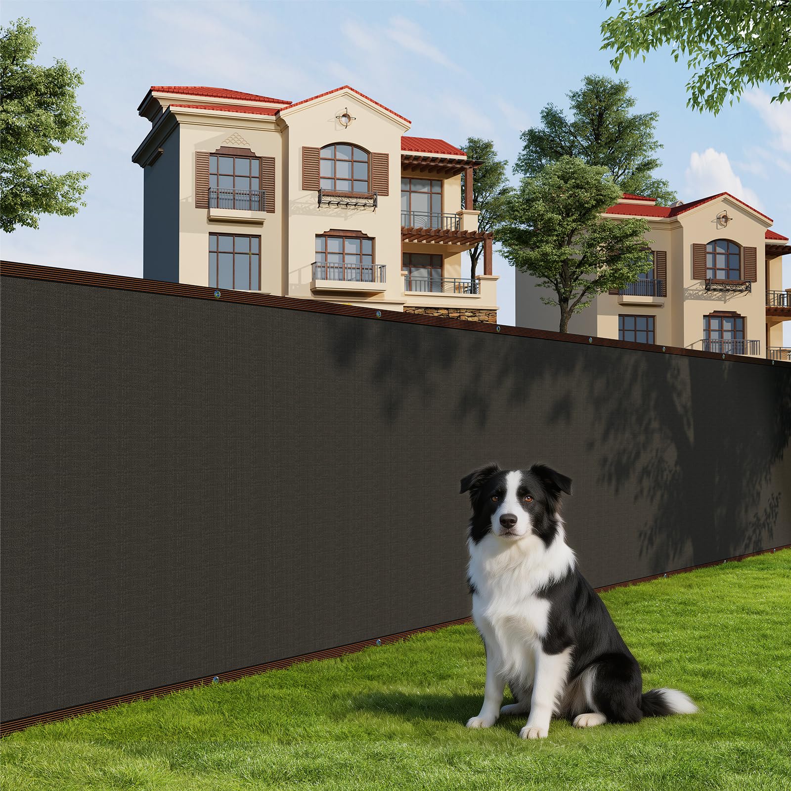 GarveeLife 4' x 50' Heavy Duty Fence Privacy Screen, 180 GSM HDPE Black Privacy Fence Cover with Metal Grommets & Zip Ties for Balcony