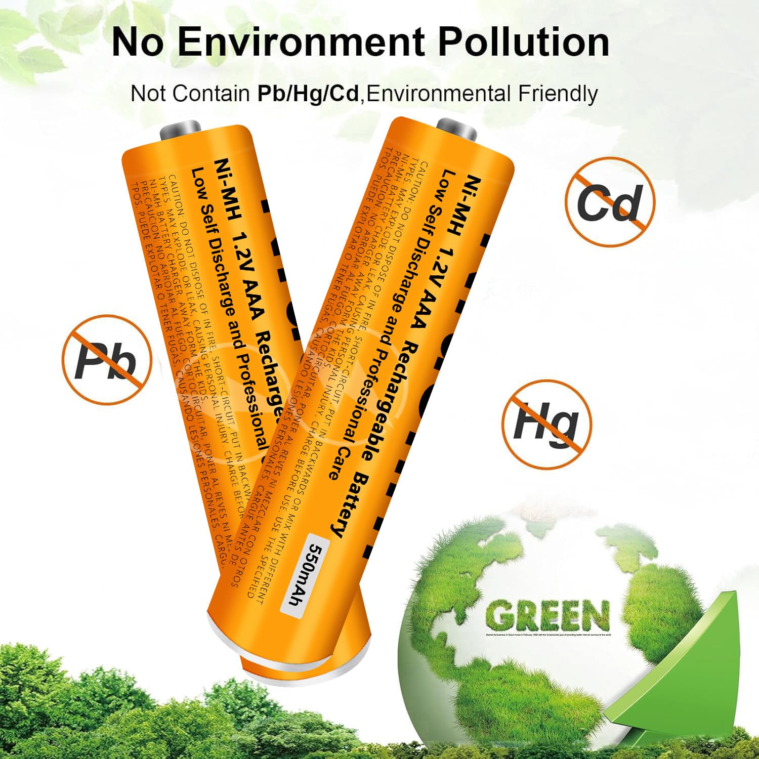 Nraonrn 4 Pack NI-MH AAA Rechargeable Battery for Panasonic, 1.2V 550mah AAA Rechargeable Batteries for Panasonic Cordless Phones Handset, Remote Controls, Electronics