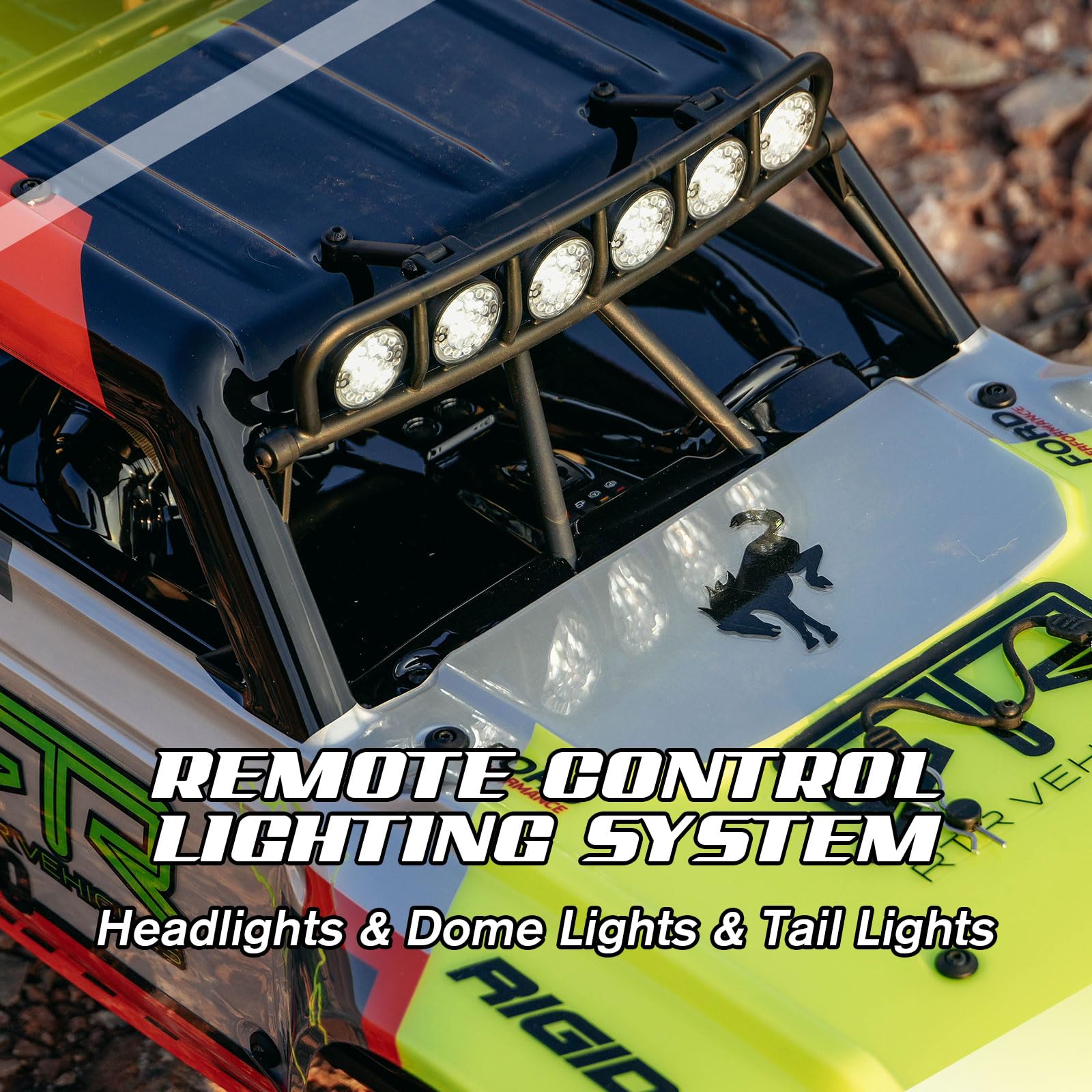 FMS 1/7 Ford Bronco U4 RTR EB RC Truck, Hobby RC Crawler with Brushless Motor & ESC, Remote-Controlled Lighting, Up to 80km/h Speed (2025)