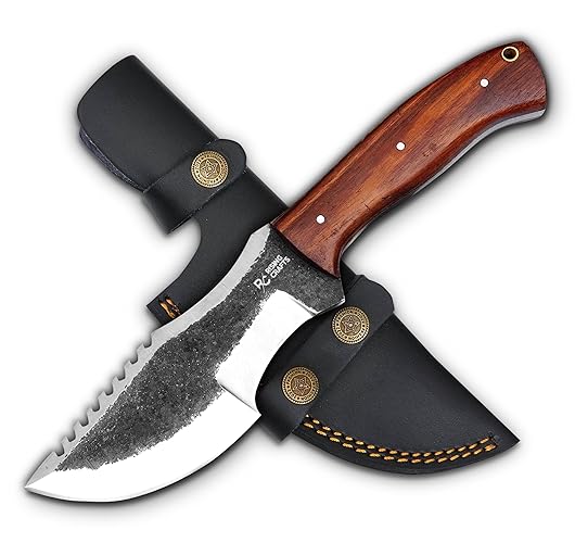 RISING CRAFTS 10.00 Inch Tracker Knife-Survival & Hunting Knife- Custom -Handmade High Carbon Steel for Camping & Bushcarfting-Gift For Men