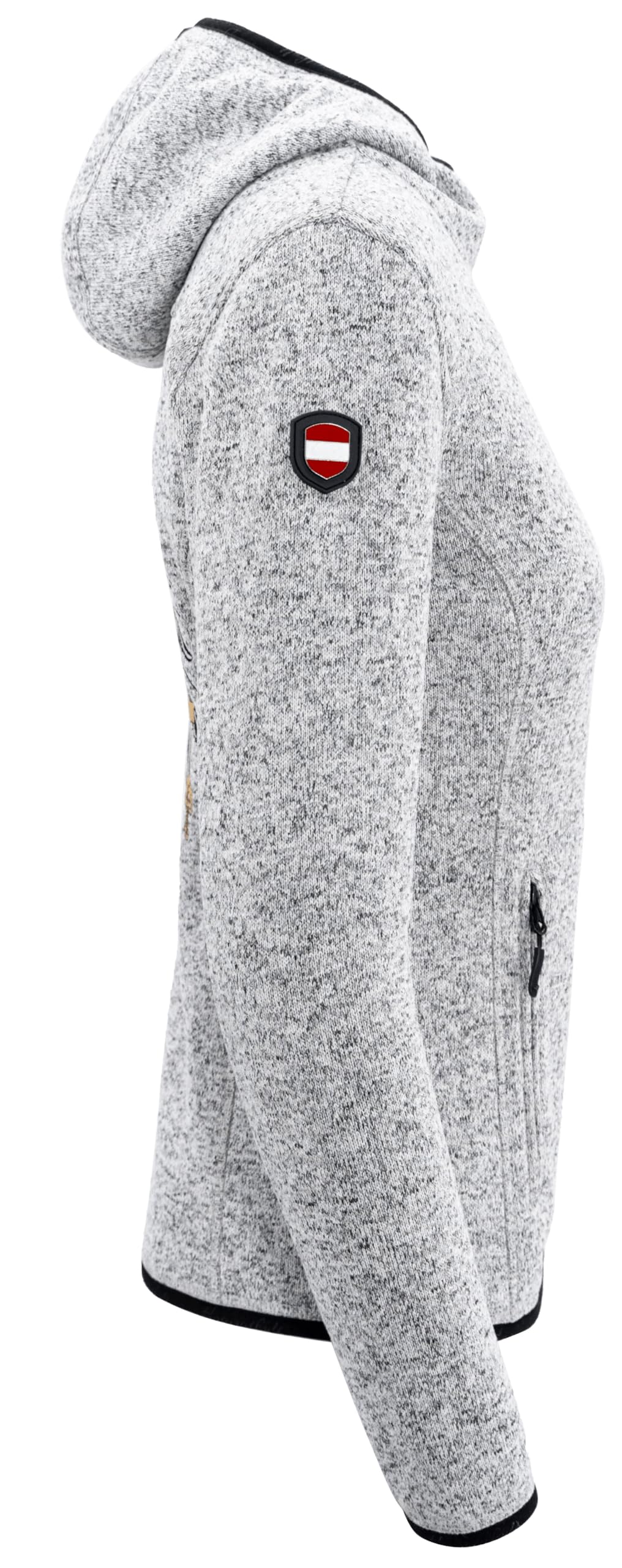Hoamatkult Österreich Jacke Damen Strickfleece - die KULTJACKE - hochwertiger Stick