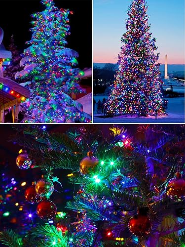 Miniatura 3 de Paquete de 6 tiras de luces solares de 600 LED para exteriores, luces solares de Navidad con 8 modos de iluminación, luces solares impermeables de