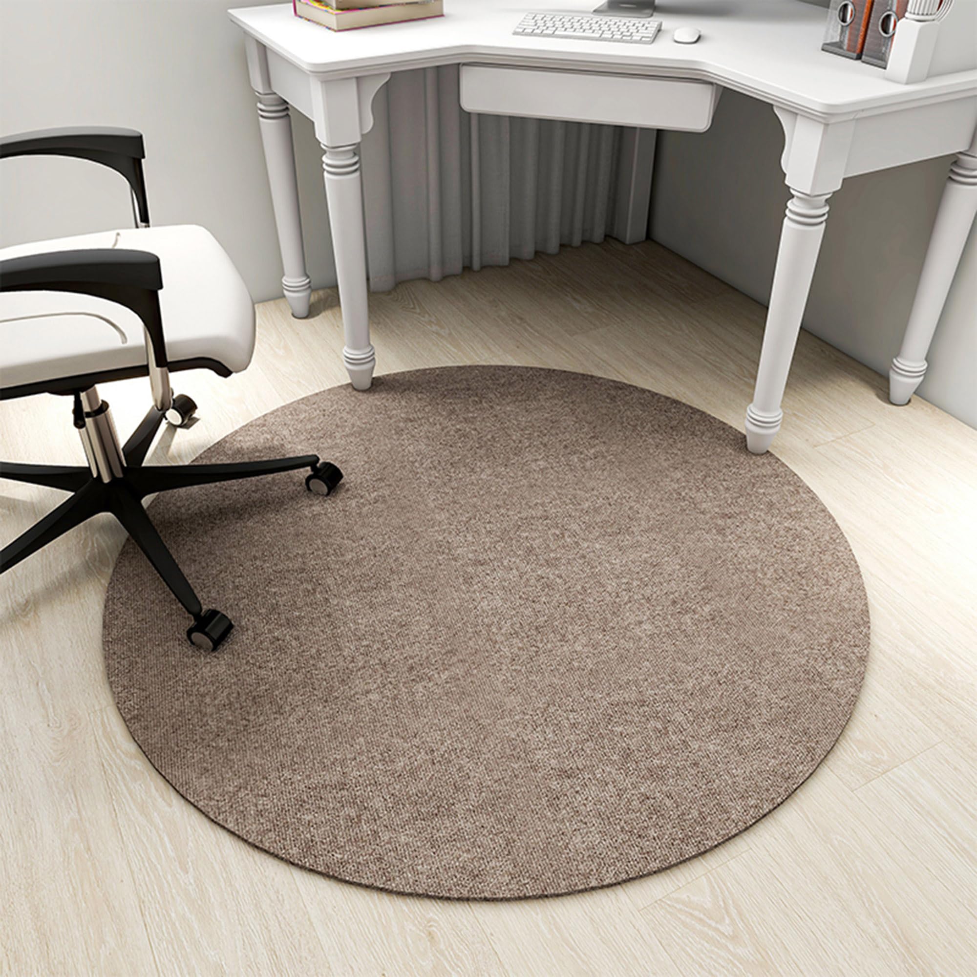 Runde Schreibtisch-Bodenmatte 90x90cm – Rutschfester Stuhlschutz Für Hartholz