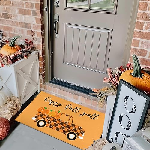 Miniatura 4 de Decoración de otoño para el hogar, tapete de puerta de otoño para exteriores, tapete antideslizante de Acción de Gracias, de perfil bajo, alfombra