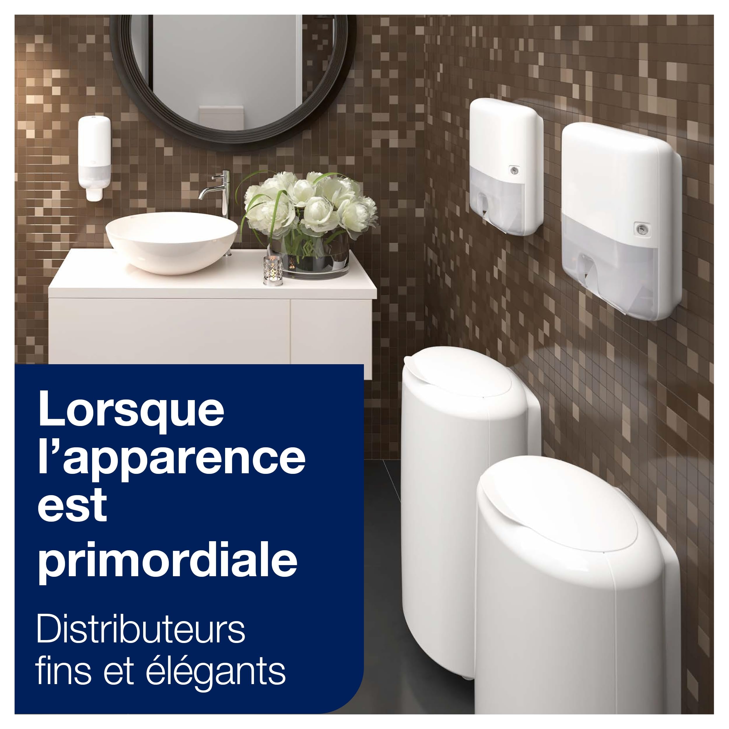 Tork Xpress, Mini distributeur murale pour essuie-mains interfoliés blanc H2, distribution feuille à feuille, gamme Elevation, 552100