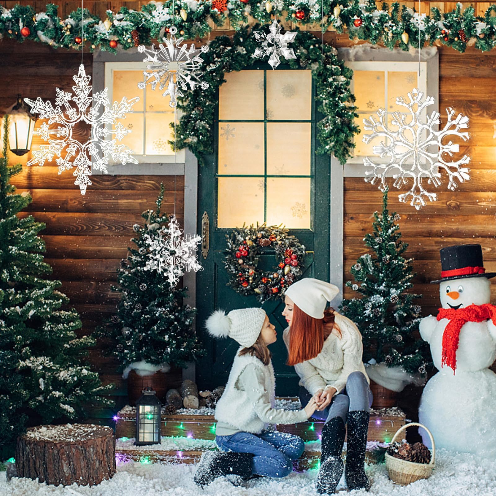 32 Pezzi Di Ghiaccioli Acrilici Per Albero Di Natale: Fiocchi Di Neve Con Fili Per Appendere, Decorazioni Invernali Trasparenti