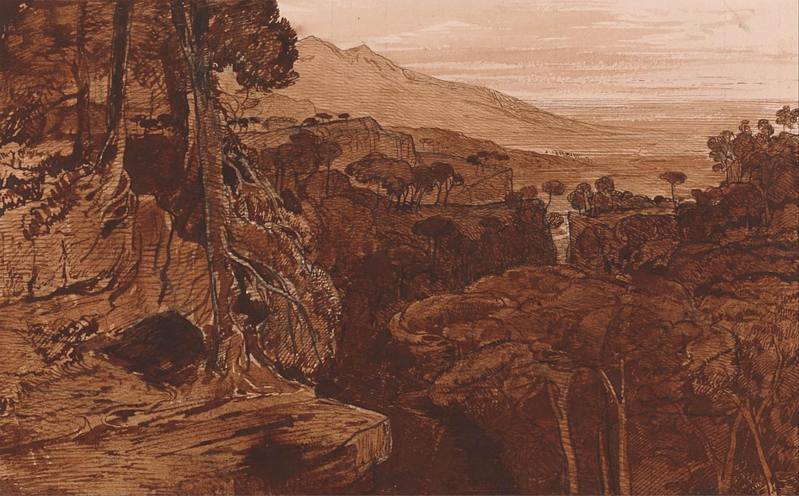 Peinture sur toile Bavella Corse par Edward Lear, décoration murale premium