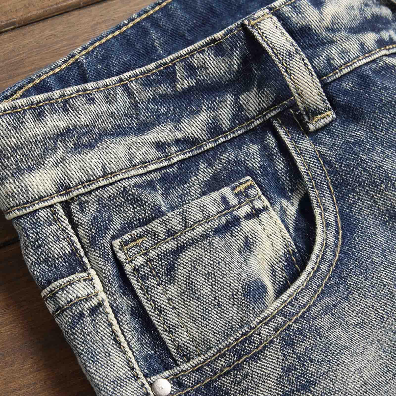 Jeans da uomo, lunghi, lavati, strappati, con tasche, per uomo, slim fit, larghi, per attività all'aria aperta, Hip Hop, leggings, morbidi, streetwear, abbigliamento da festa