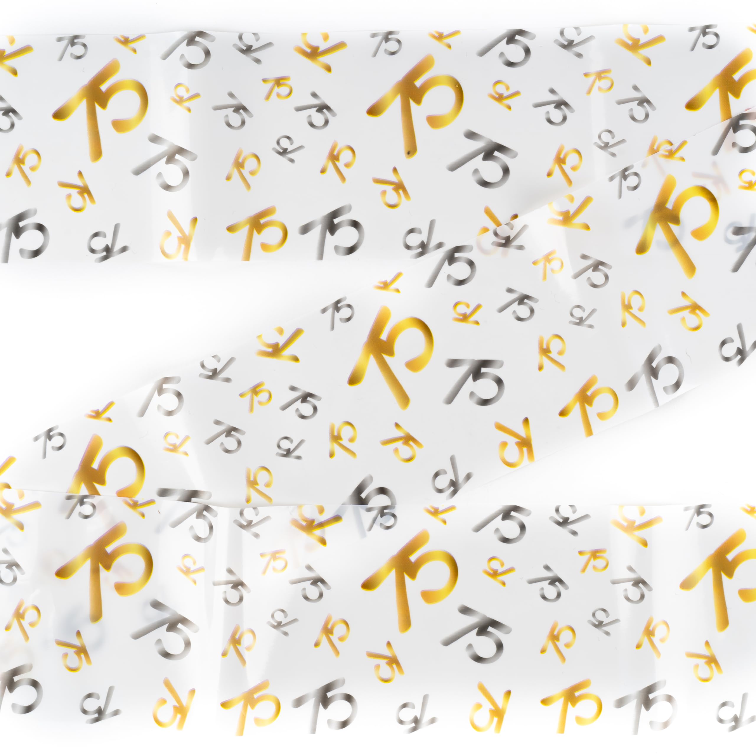 75. Geburtstag Absperrband Silber/gold – 15 M Par Produktbild-Vorschau 5