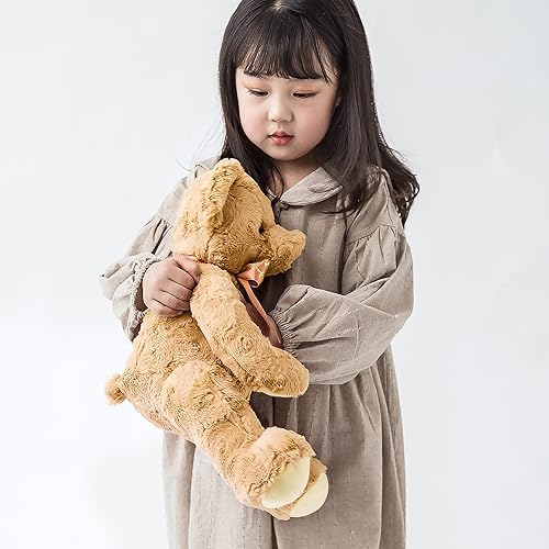 Miniatura 7 de Oso de peluche posado de 20 pulgadas, lindo juguete de peluche para niñas y niños (marrón claro)