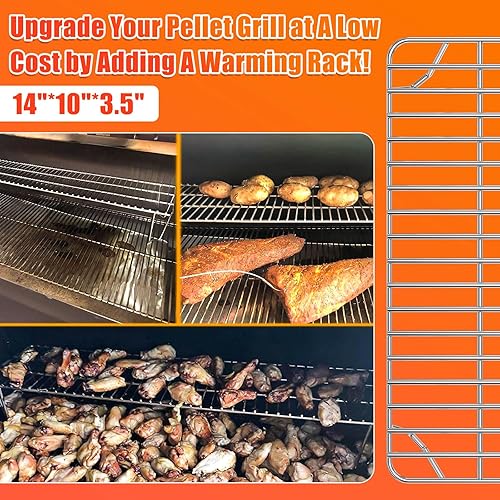 Vista 5 de GRISUN Rejilla de calentamiento para parrilla de pellets Green Mountain Grill Davy Crockett, estante superior de repuesto para GMG-6016, parrilla